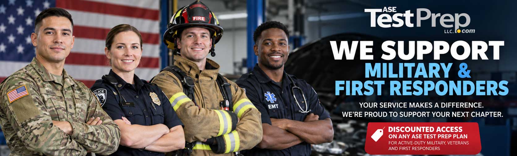 Supporting Military & First Responders With Discounted ASE Test Prep